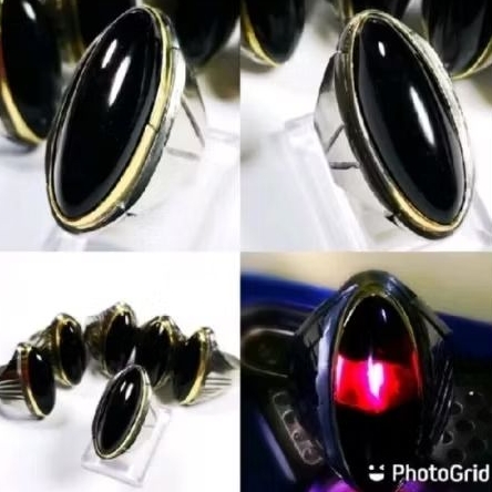 cincin batu akik kecubung wulung pandan ring monel