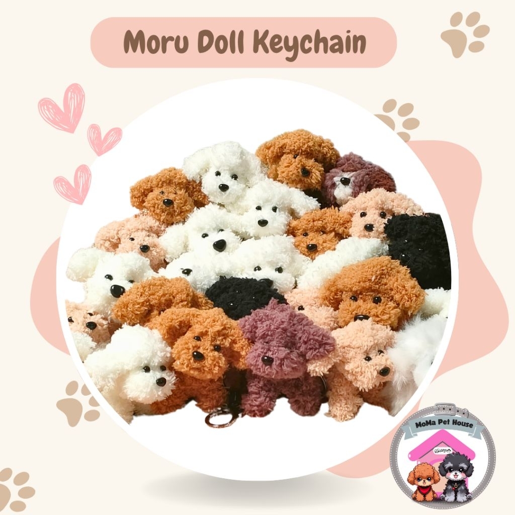 Gantungan Kunci Moru Doll Anjing Poodle Lucu | Boneka Mini Anjing Imut Gantungan Tas
