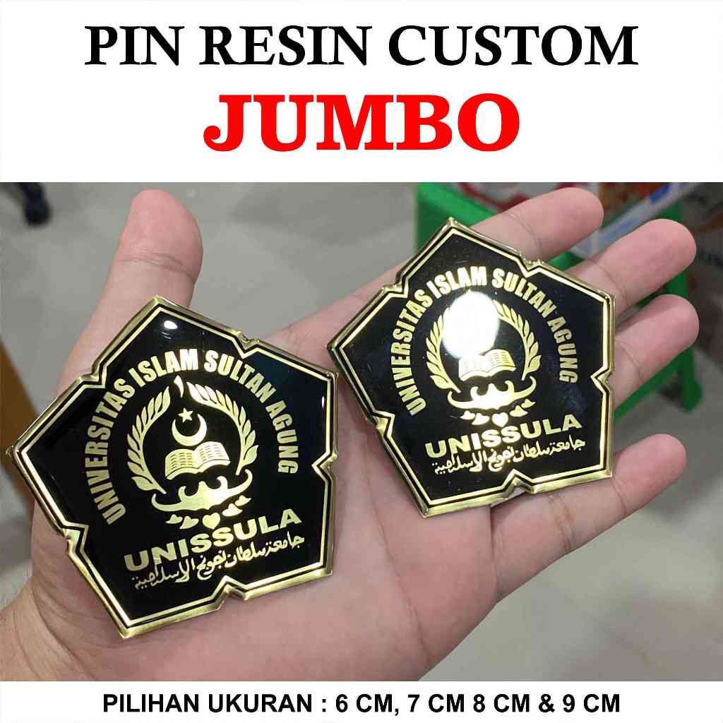 PIN RESIN CUSTOM JUMBO 6 CM, 7 CM, 8 CM, DAN 7 CM
