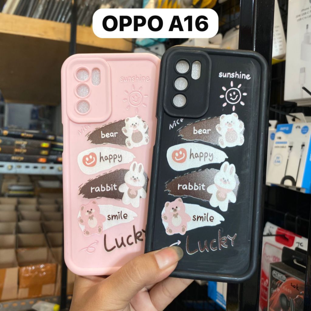 CASING SILIKON MOTIF BERUANG MILK TEA OPPO A16 / A16S