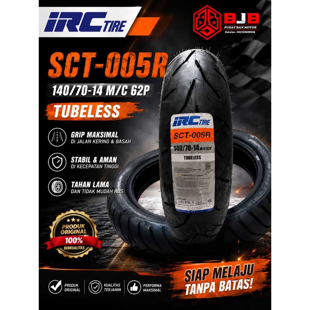 BAN TUBELESS IRC 140/70 - 13  BAN LUAR BELAKANG UNTUK XMAX AEROX 155