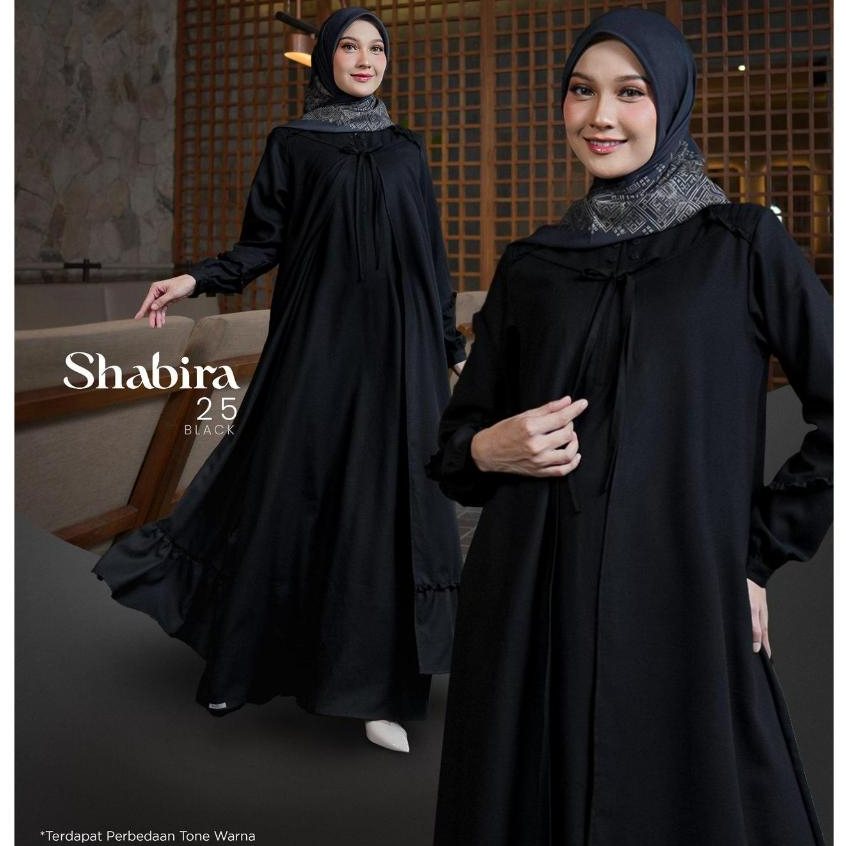 SEPLY GAMIS POLOS DEWASA UMROH HAJI SHABIRA 25 BLACK L