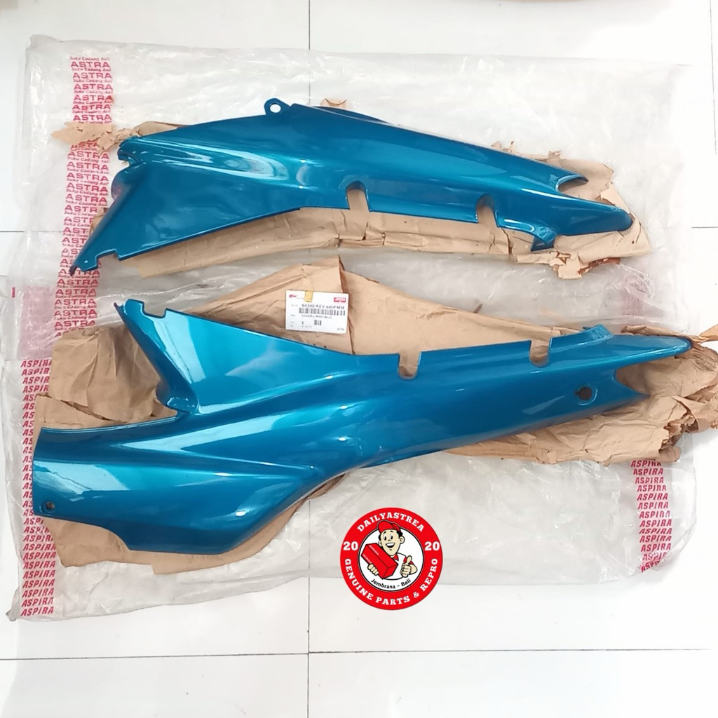 DEK COVER BODY BIRU TOSCA KIRI KANAN HONDA SUPRA FIT V XX X 100 ORIGINAL ORI 64340-KEV-880FMM