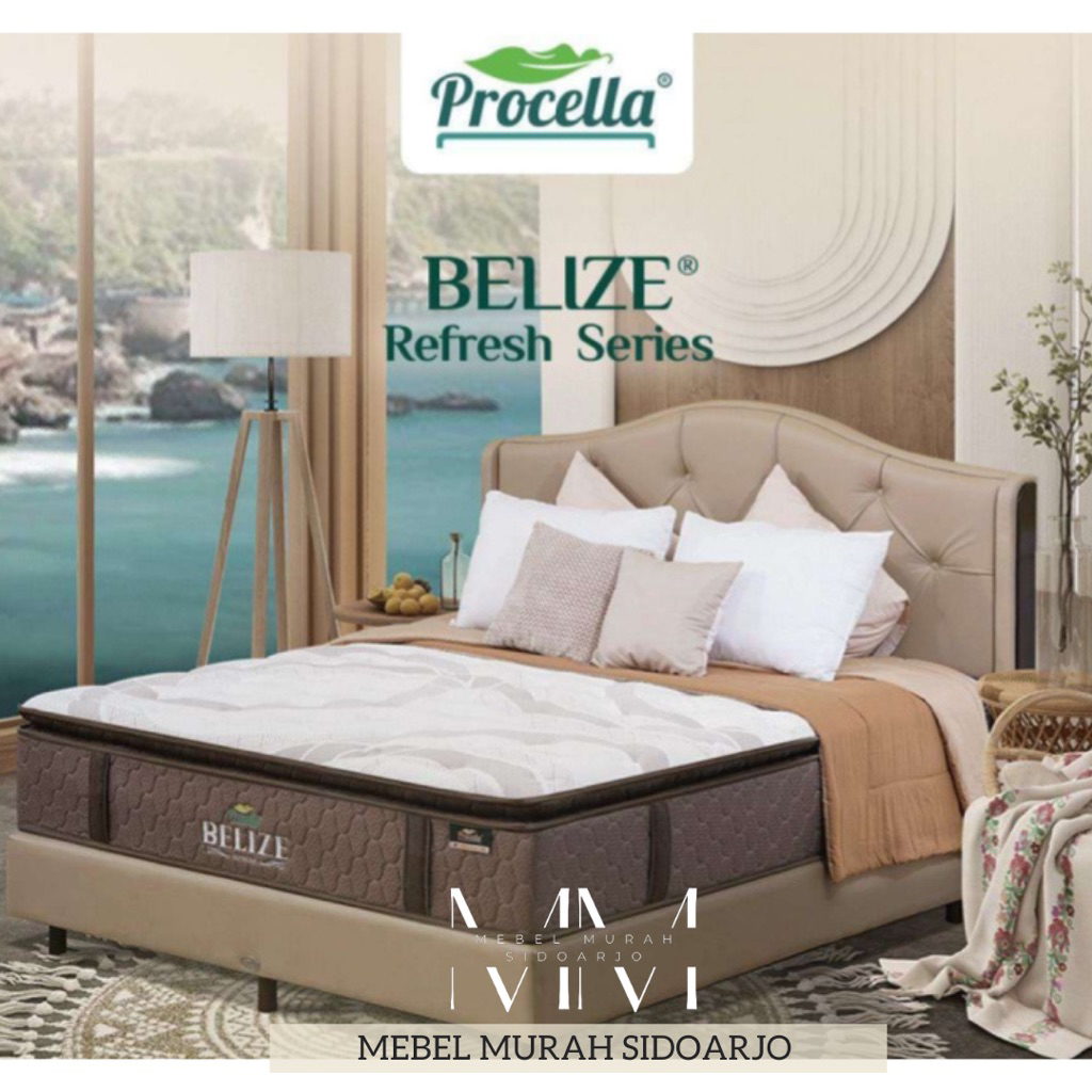 Kasur springbed Procella Belize Pocket Pillowtop REJUVE SERIES with responsive latex comfort plus Pr