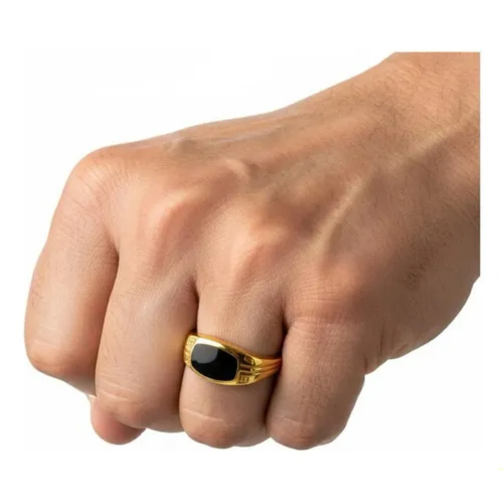 cincin signet black gold
