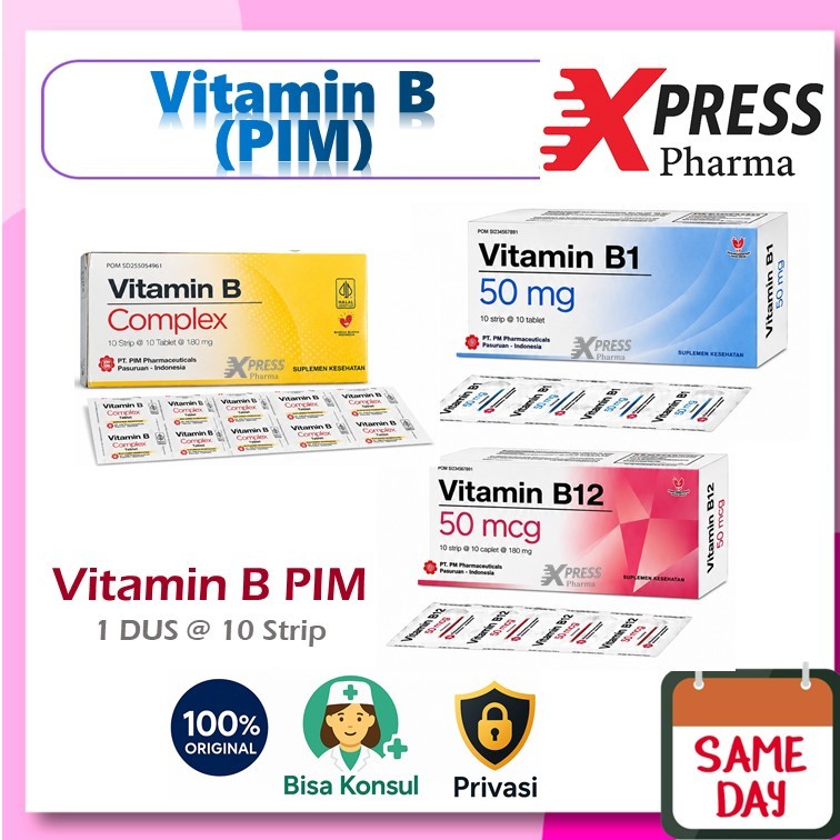 XPRESS  DUS VItamin B1 Vitamin B12 Vitamin B Complex Vitamin B Kompleks PIM / Vitamin Saraf Capek Ca
