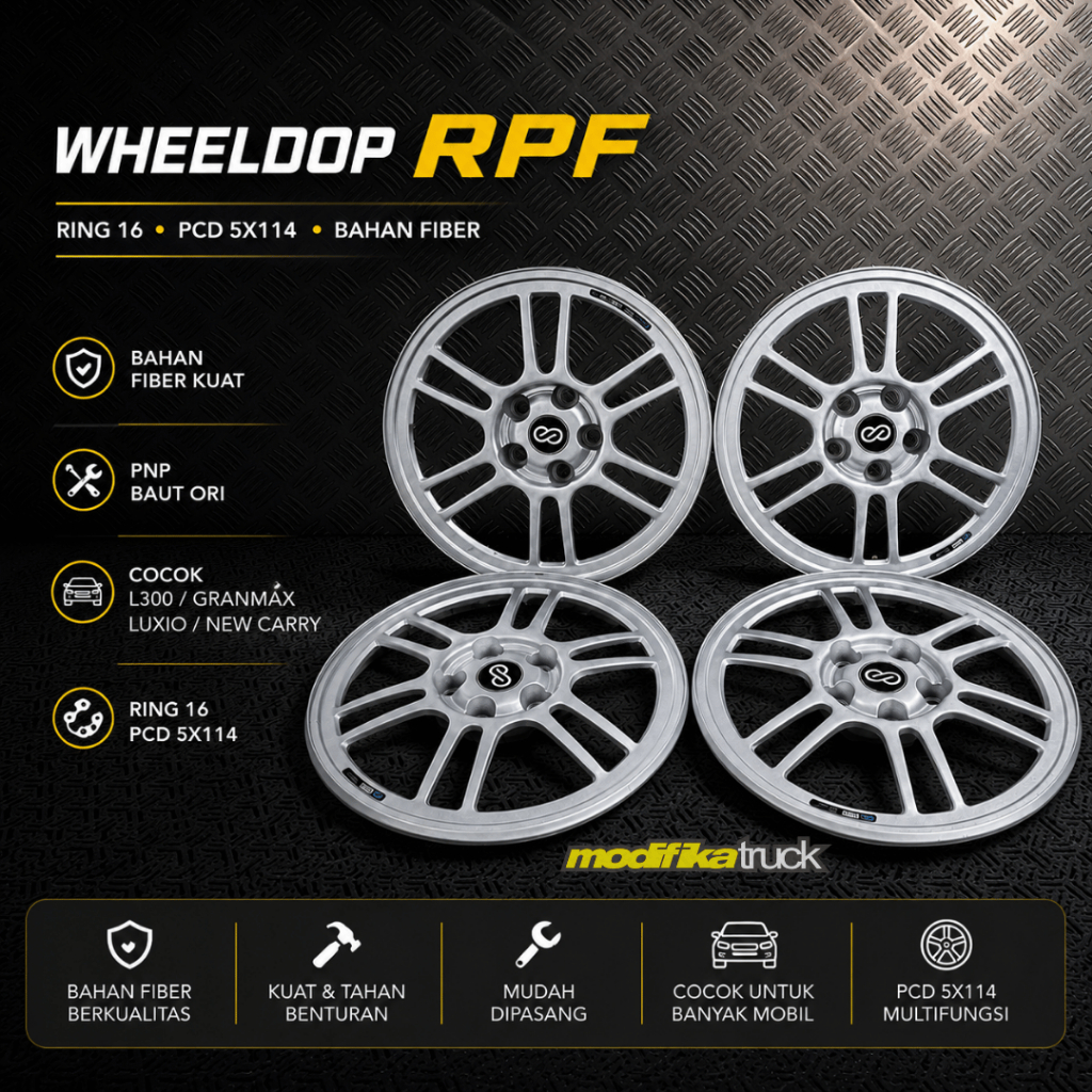 wheeldop model rpf ring 16 pnp l300 new cary granmax luxio dll bisa dipasang di velg kaleng ring 13-