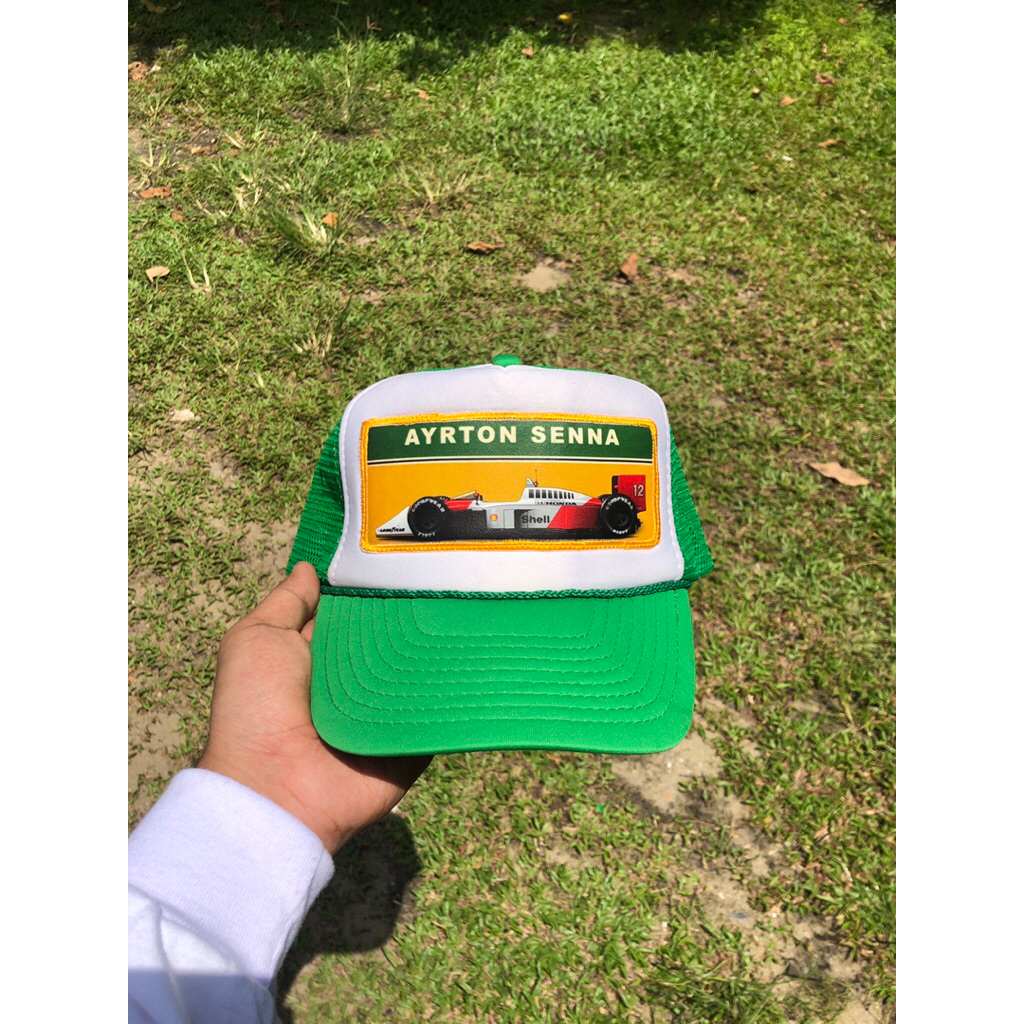 VINTAGE NISSIN CAP AYRTON SENNA PATCH TRUCKER