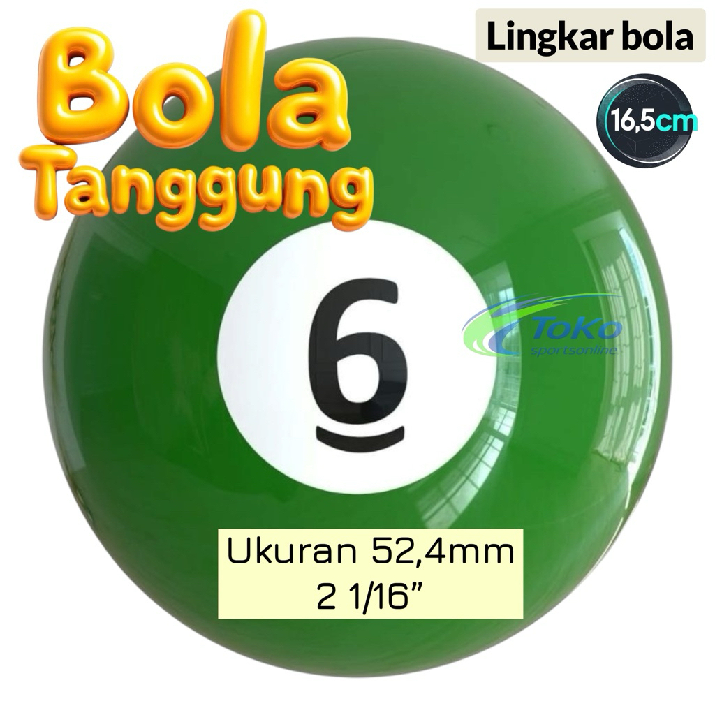 Satuan bola biliar nomer 6 billiard ukuran 52mm