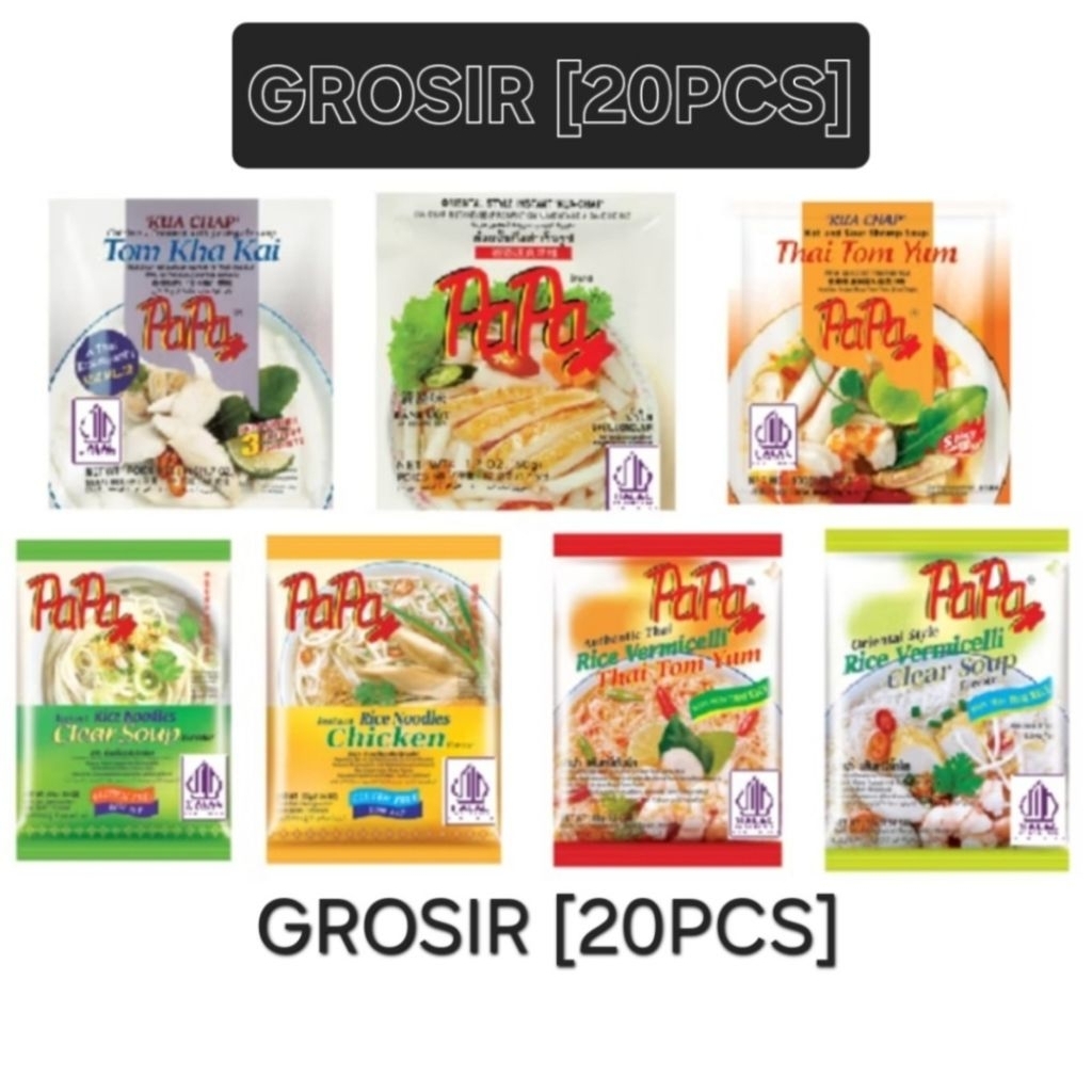 [GROSIR] Papa all variant halal kua chap bihun kwecap rice noodle kwetiau tomyam tomyum clear soup t