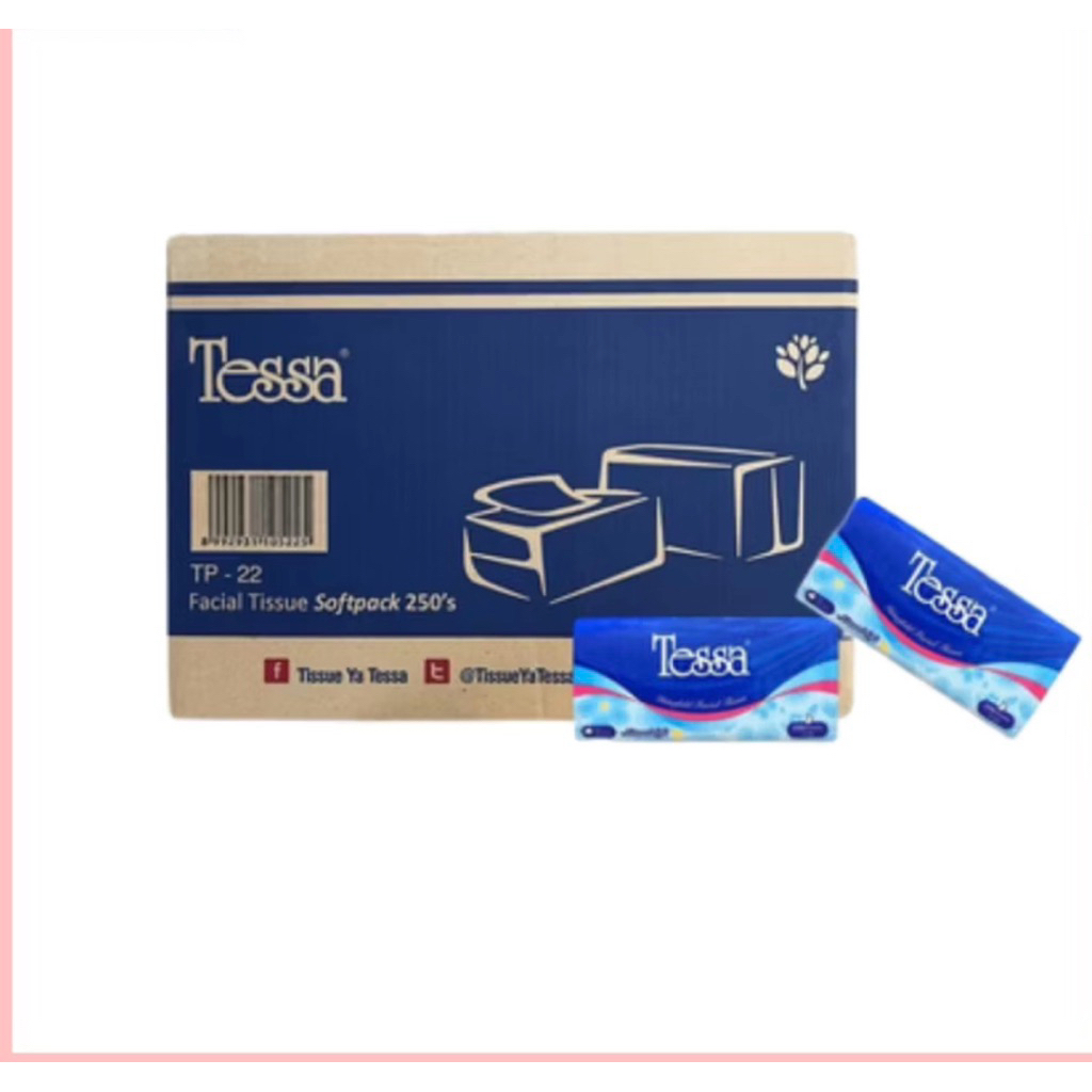 GROSIR Tessa Facial Tissue Isi 250 Sheet - 2 Helai / 1 Dus Isi 40 Pack
