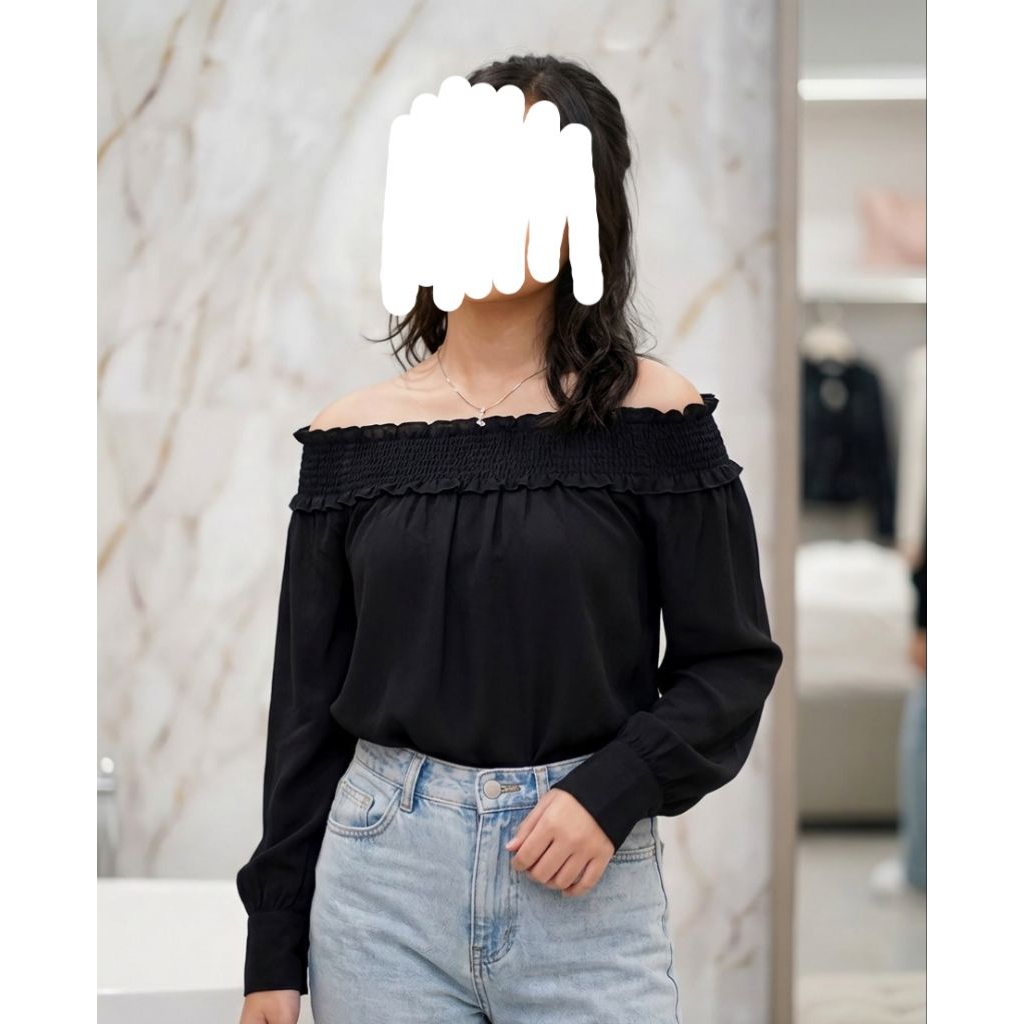 BLOUSE HITAM POLOS