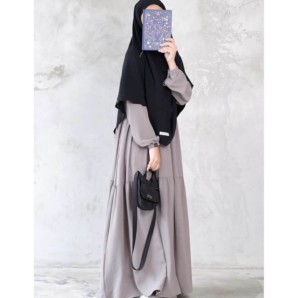 sistrside.id grey gamis dress size S
