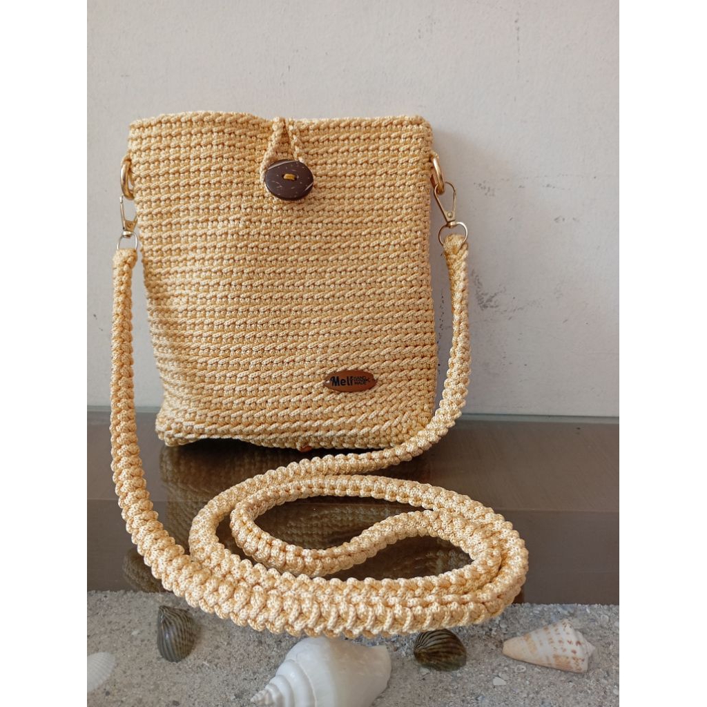 tas rajut HP simple