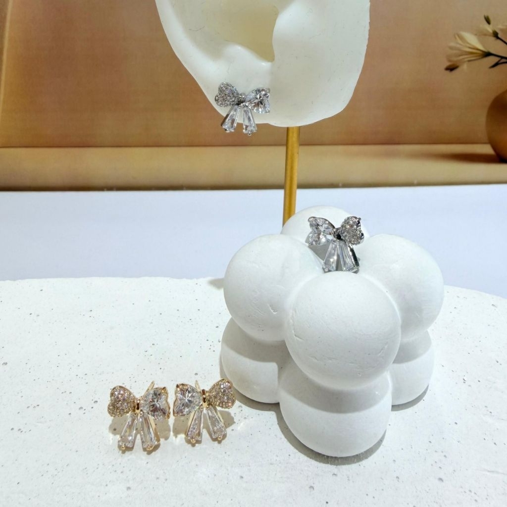 Anting Premium Silver925 Perak bakar tidak karatan Anting Branded Band Import Silver925 perak Ts011
