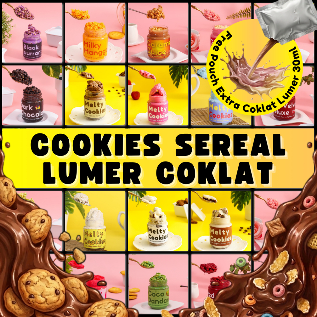 ( GRATIS 1 Xtra Choco )  COKLAT LUMER CRUNCHY & MELTY COOKIES  by snack lab choco jar kinder cemilan