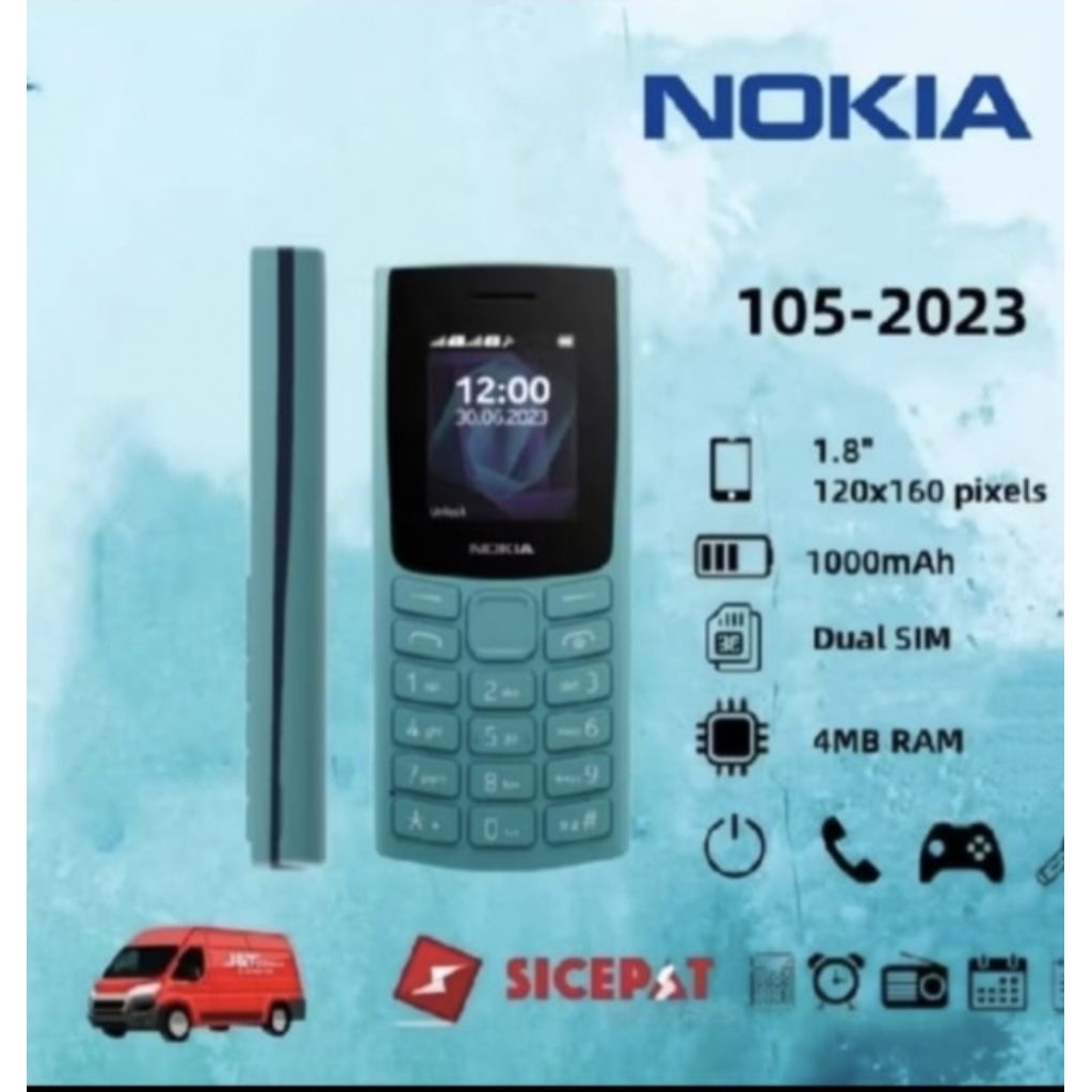 Hp Nokia 216 Biru - Dual SIM, Kamera VGA, Baterai Tahan Lama