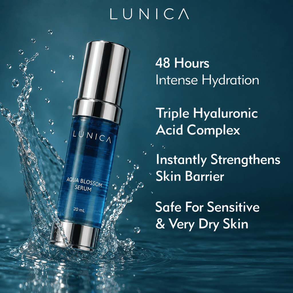 Serum Pelembap LUNICA Aqua Blossom -  Serum Pelembab Kulit Wajah Glowing Hyaluronic Acid BPOM