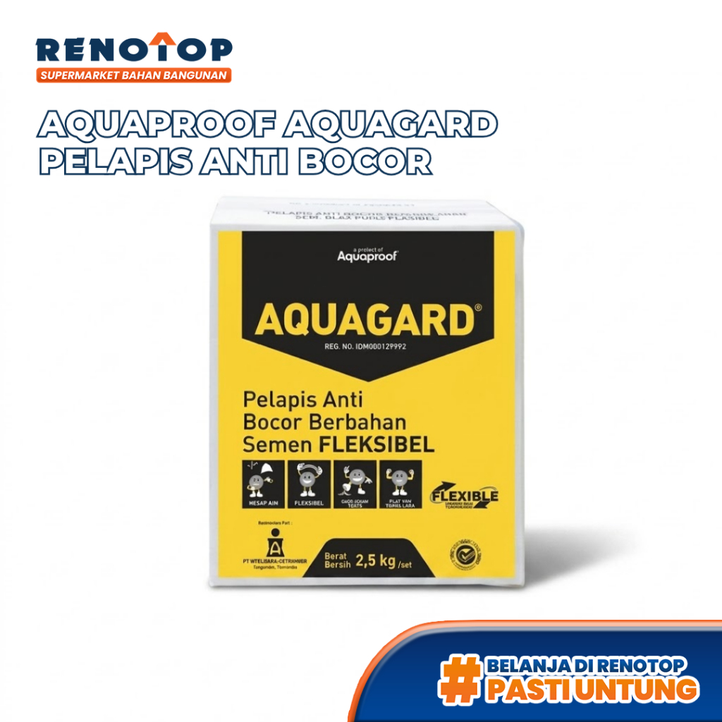 Renotop Aquaproof Aquagard Pelapis Semen Kedap Air 2 Komponen 2.5kg