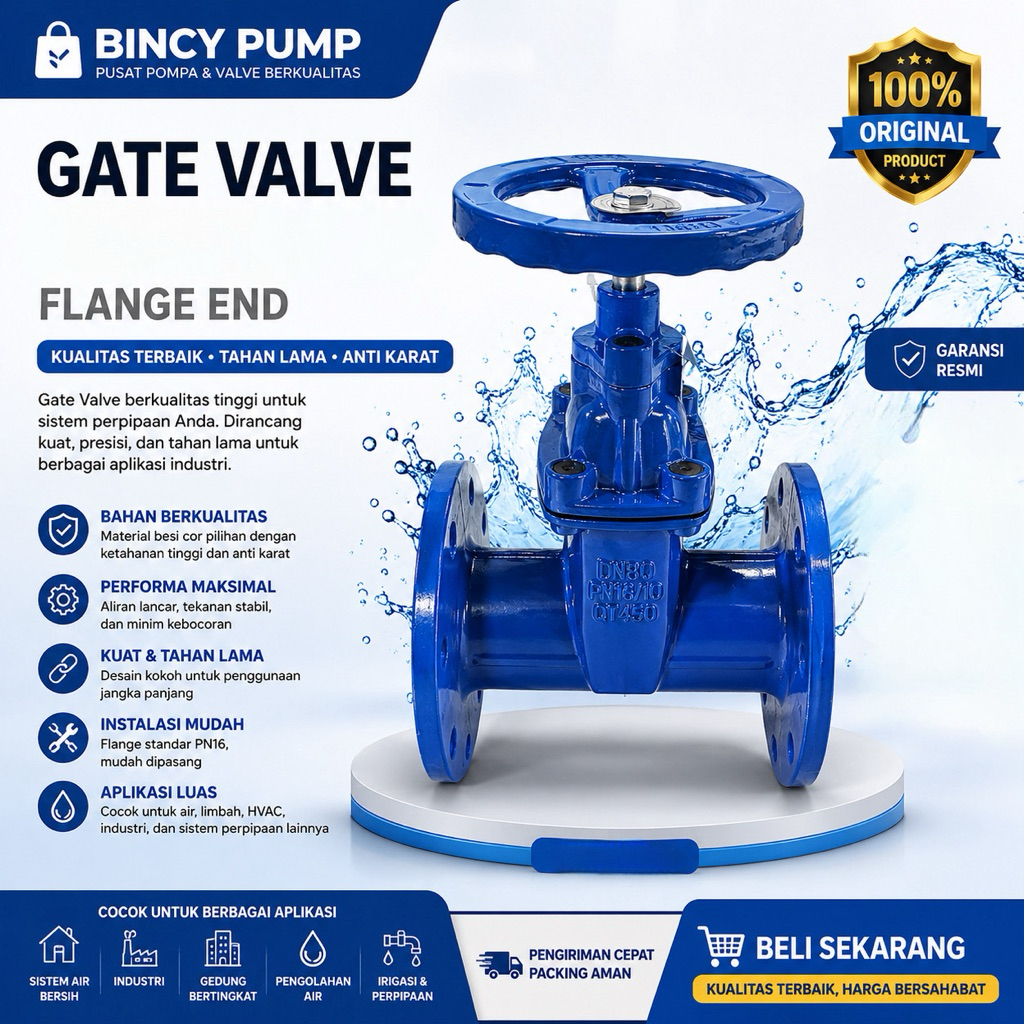 Gate Valve 3" inch gate valve cast iron Flange Jis 10k / Stop kran valve