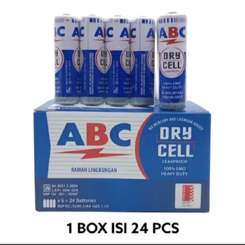 baterai abc batre abc 1 box isi 24pcs batre a2 dan a3 batre remot kecil dan batre jam