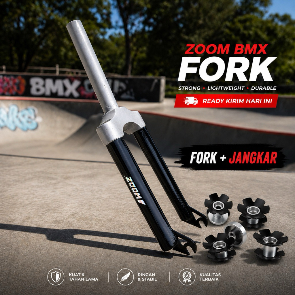 Fork Sepeda Bmx Zoom 20 Inchi Custom Steel Kuat