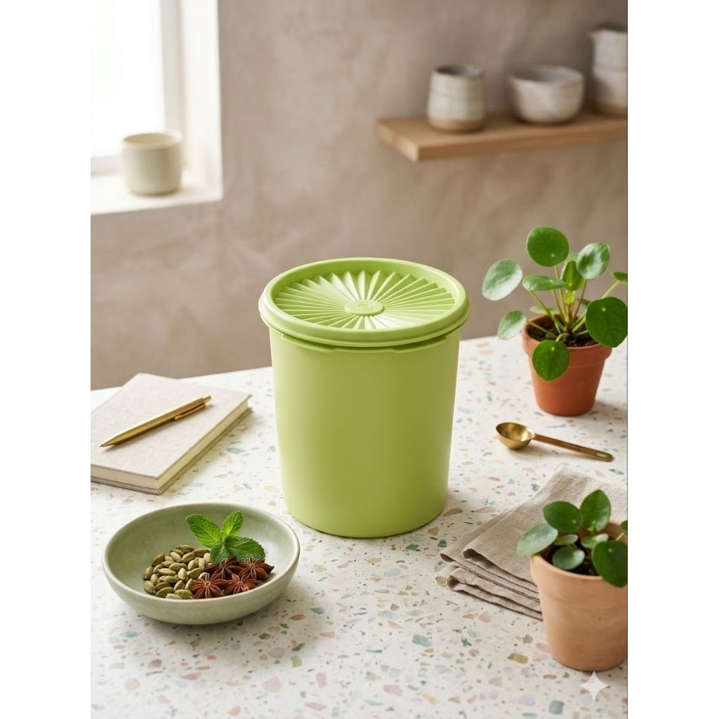 Toples Deco Hijau 1,9 Liter Tupperware Baru