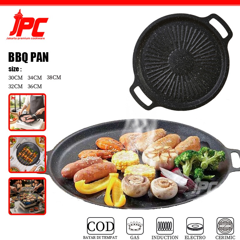 JPC Wajan Panggangan BBQ Wajan Panggangan Anti Lengket Korea Wajan Panggangan Batu Maifan Wajan