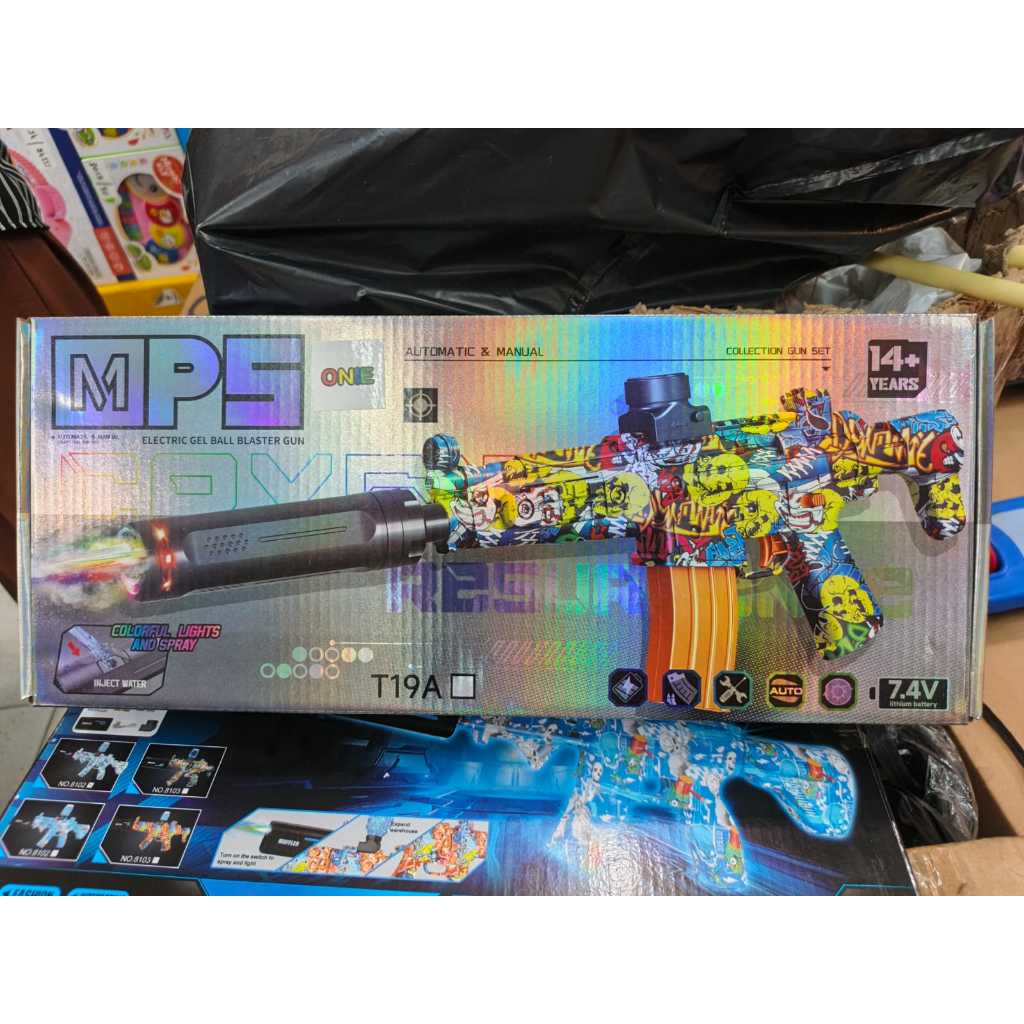 MP5-Gel Ball Blaster With Smoke Tacer Vinyl Otomatis Elektrik untuk Pistol Mainan Bersertifikat SNI