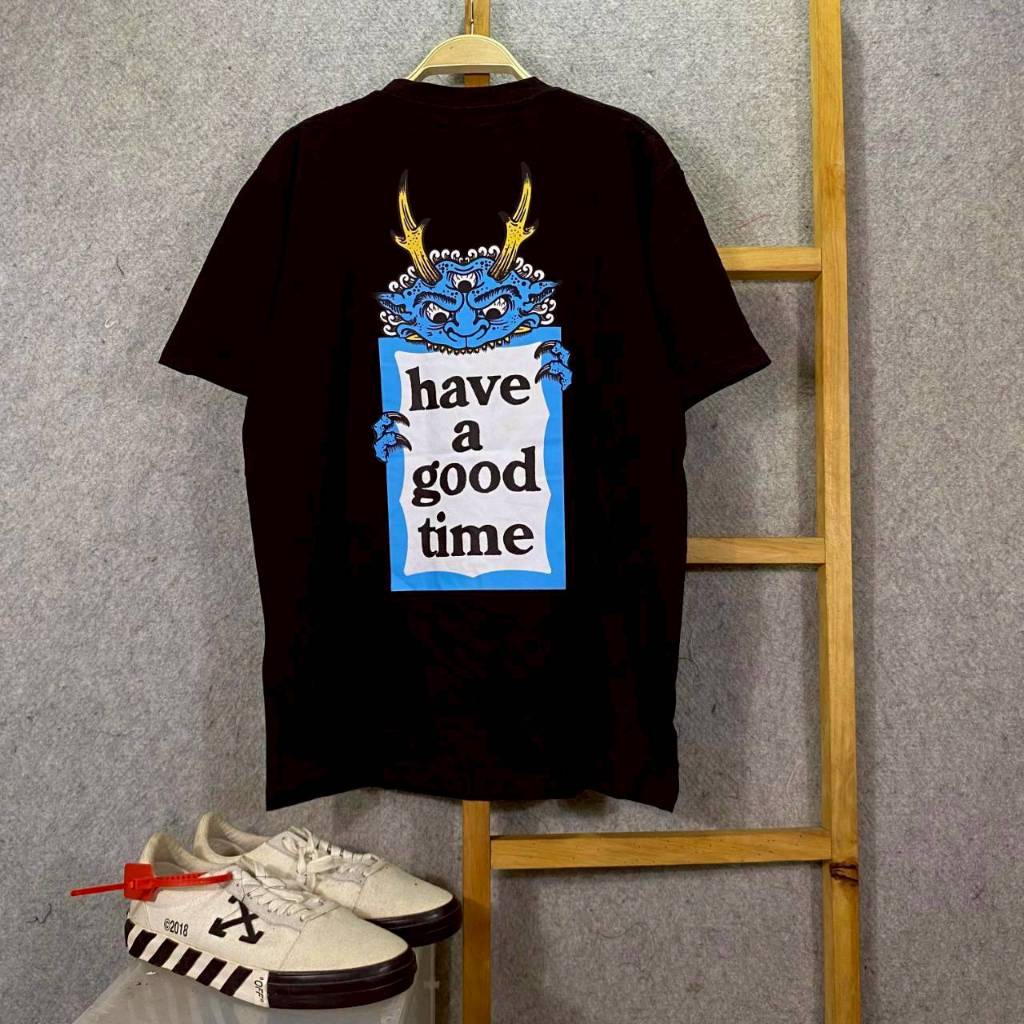 BAJU KAOS T-SHIRT HAGT HAVE A GOOD TIME HENBO GBT BIRU HITAM