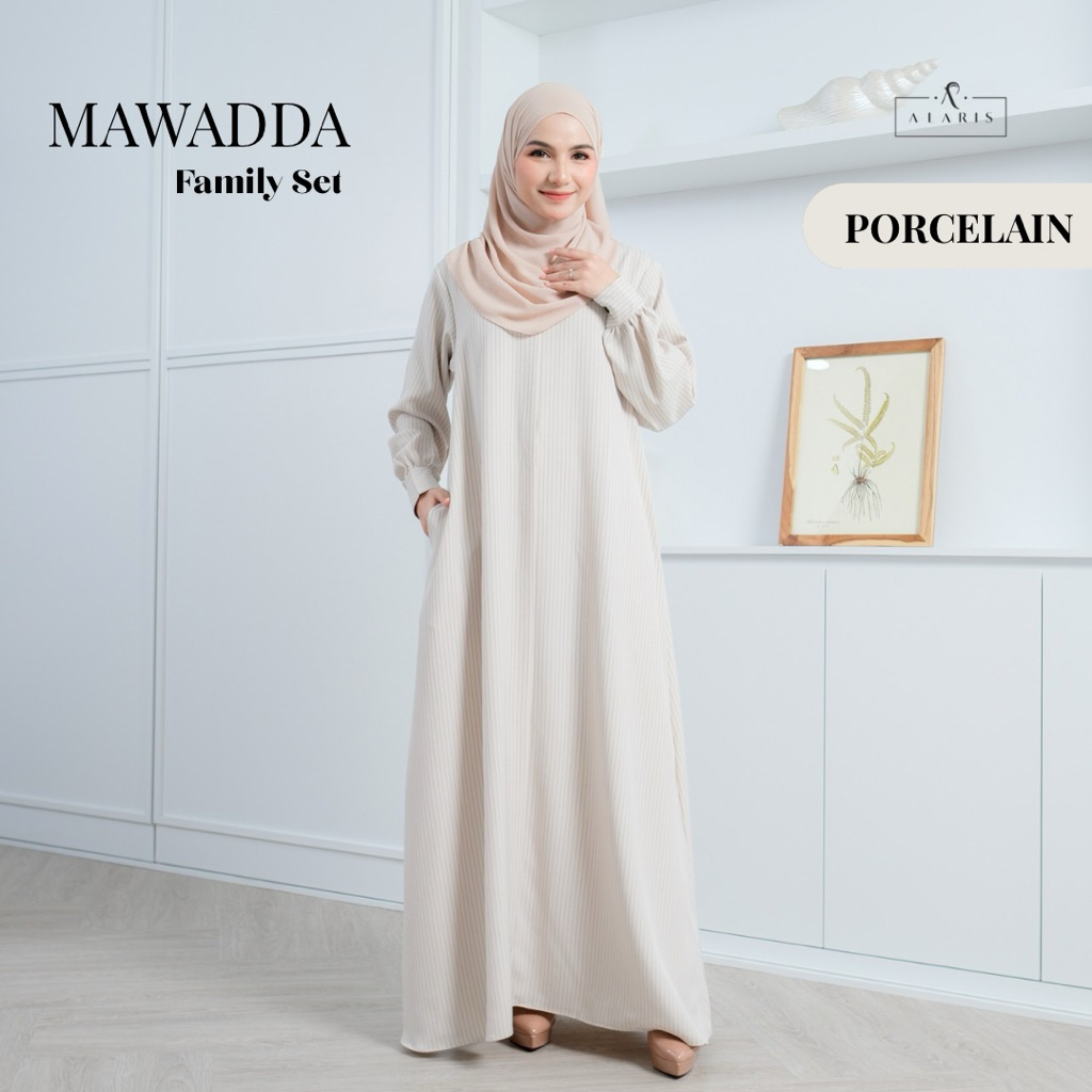 Mawadda Dress / Baju couple / Gamis Stripe / Gamis hitam / Dress Putih / Dress Syari / Gamis Salur /