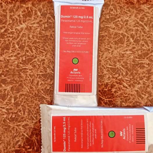 Dumin Paracetamol 125 mg/2.5 ml Dumin Rectal Tube (suppositoria)