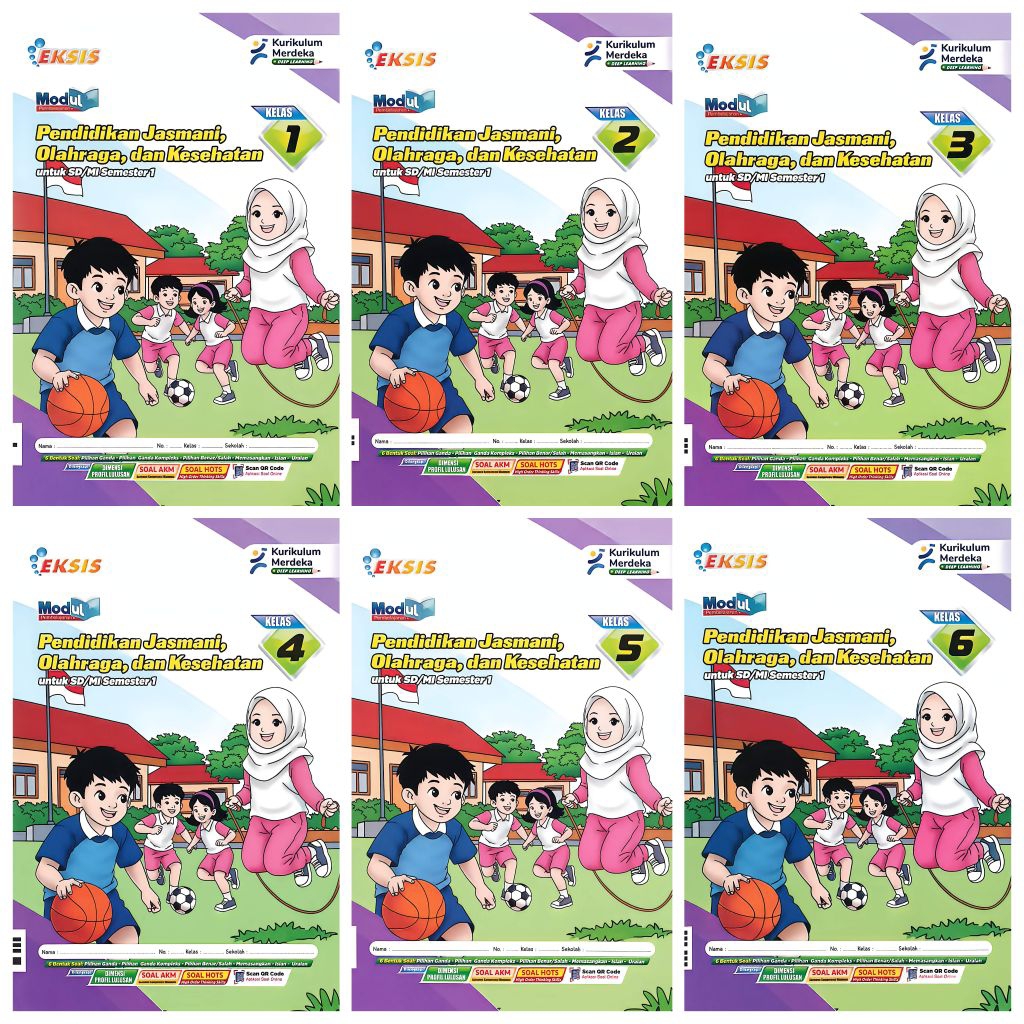 BUKU LKS SD MI EKSIS KURMER PJOK PENJASKES KELAS 1 2 3 4 5 6 SEMESTER 1 GANJIL KURIKULUM MERDEKA TA.