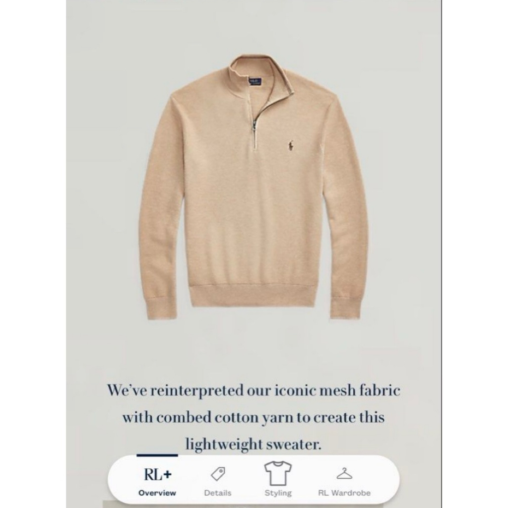 HalfZip Ralph Lauren Cream