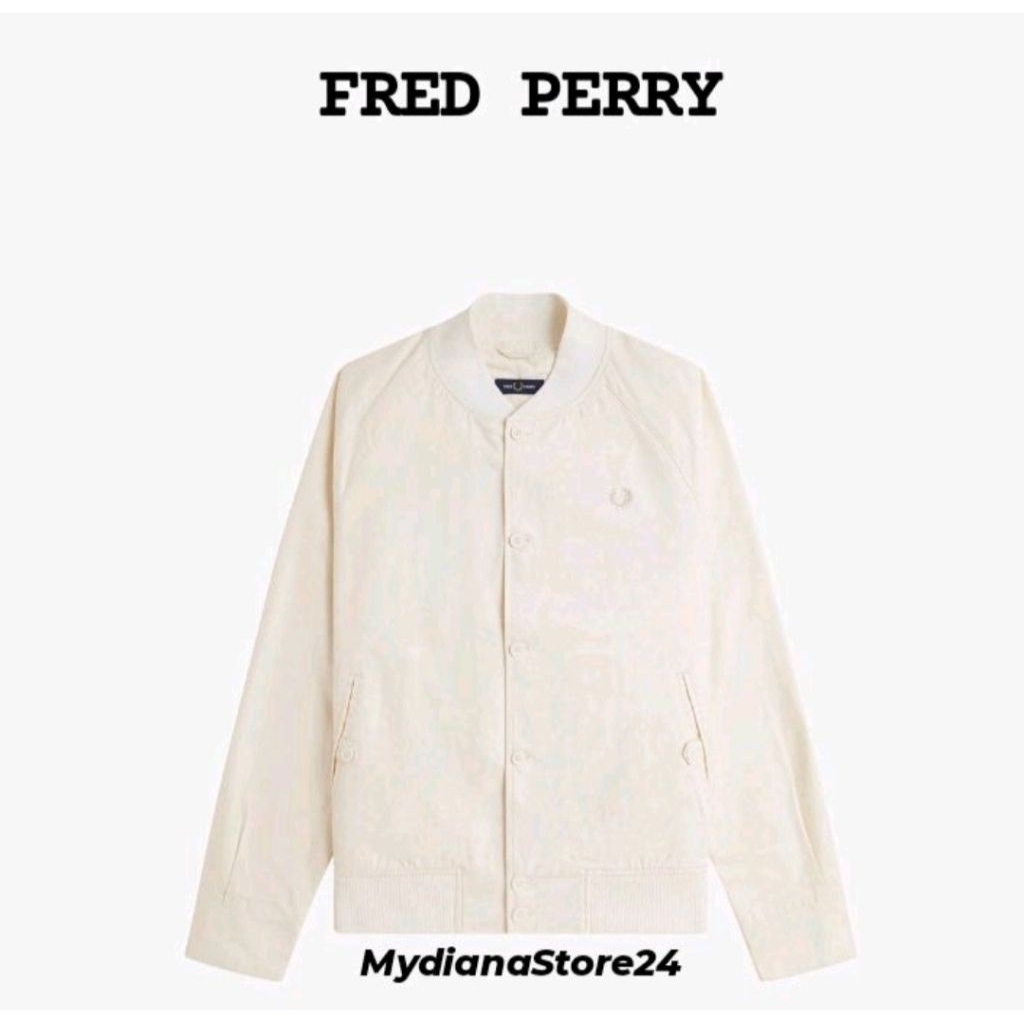 FRED PERRY - FRED PERRY TWILL TENNIS JACKET  - ECRU