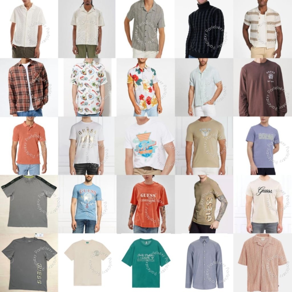 BIG SALE GUESS BAJU PRIA LAKI LAKI KAOS KEMEJA POLO SIZE S M L XL