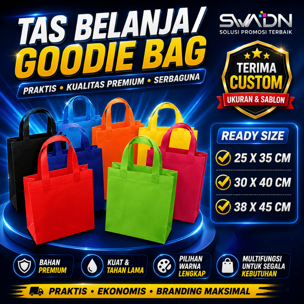 Goodie Bag Custom 25 x 35 / Spoundbond Bag Custom 25 x 35 / Acara Hajatan Tas 25 x 35 / Custom Tas 2