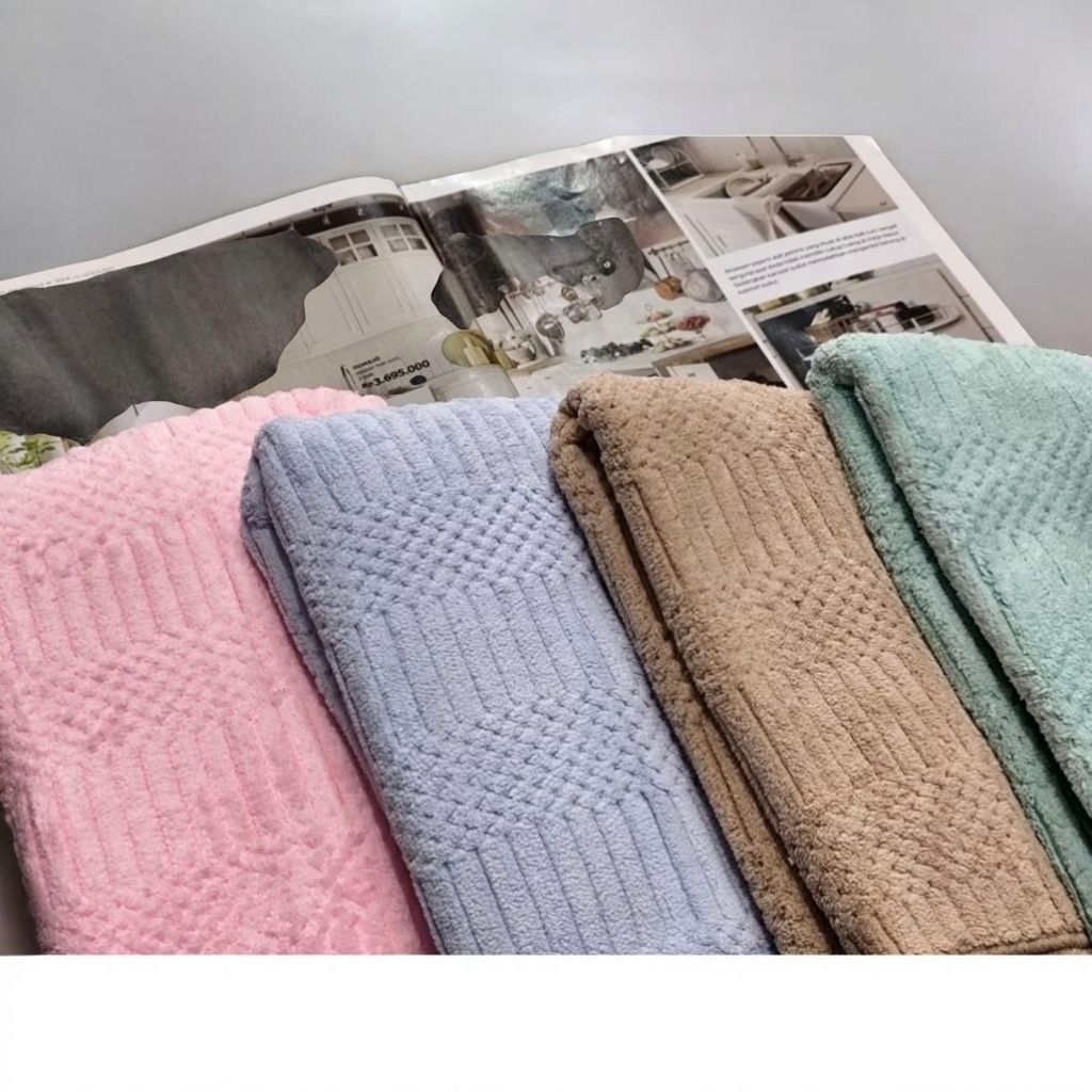 TERACOTTA19 -.Handuk mandi DIXON Microfiber Polos  Emboss Bayi/Dewasa/Souvenir DIXON 50x100/60x120/7