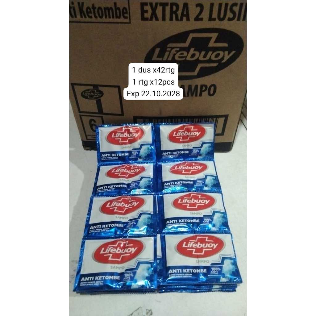 Shampoo Lifebuoy Biru Anti Ketombe 1 Renteng 12 Saset
