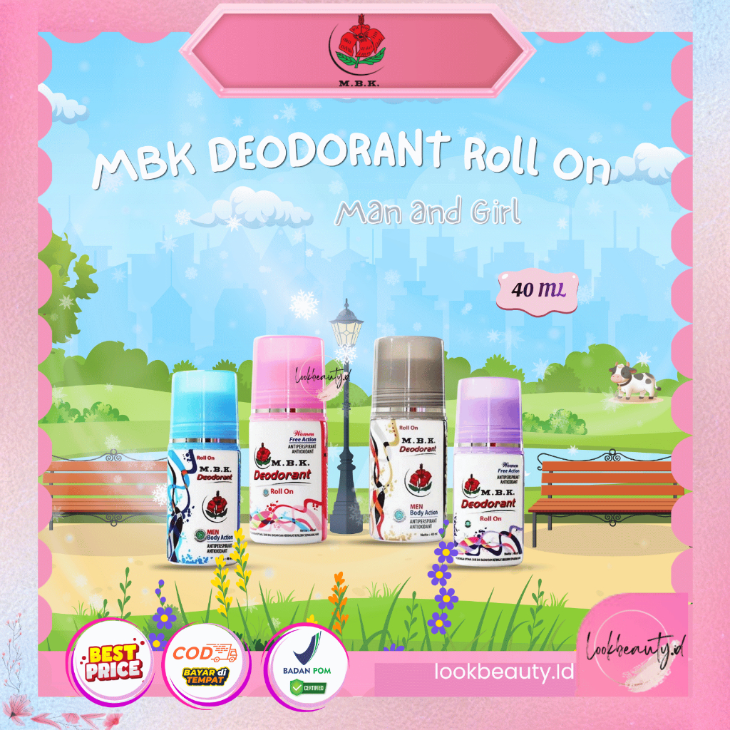 MBK DEODORANT Roll On 40ml - Penghilang Bau Ketiak MBK deodorant Roll On Man and Girl BPOM