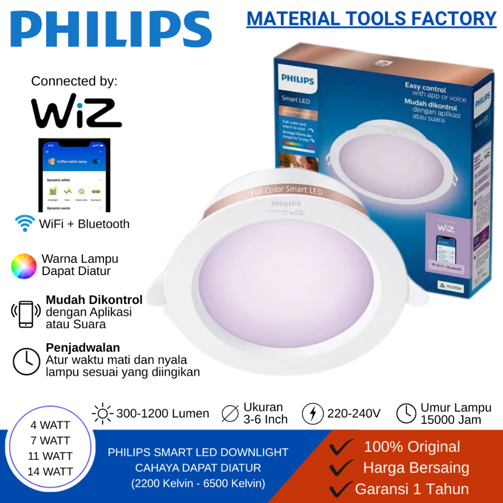 LAMPU - LAMPU LED - LAMPU DOWNLIGHT - LAMPU PHILIPS - LAMPU SMART WIFI LED PHILIPS - LAMPU RGB