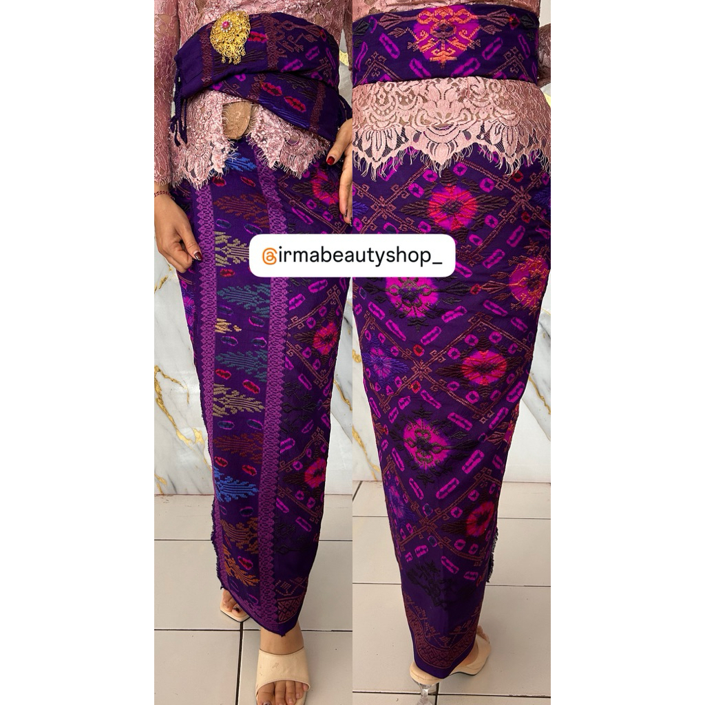 Ready Jumputan Sutra  Tumpal Songket Set Selendang