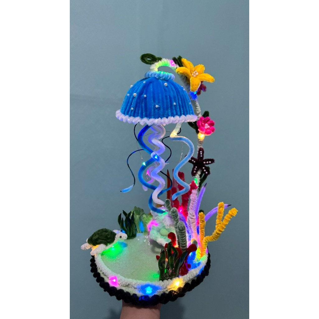Lampu Hias / Lampu Tidur Kawat Bulu Handmade