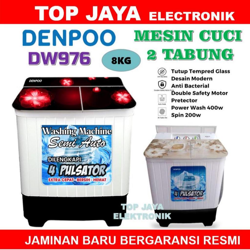 MESIN CUCI DENPOO 2 TABUNG 8 KG/DENPOO MESIN CUCI 2 TABUNG 8KG NEW SERIES