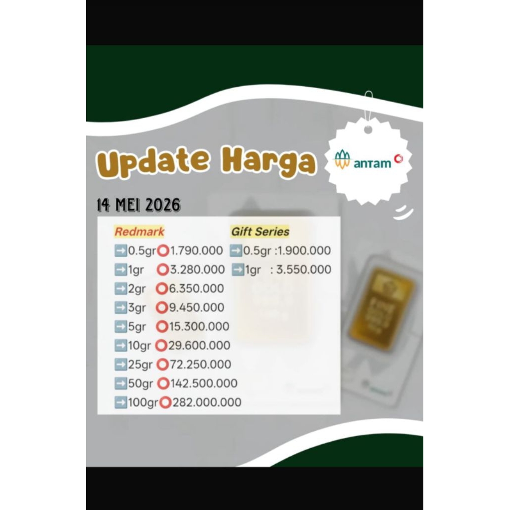 Emas Batangan 0.5gr Antam 24 Karat Murni
