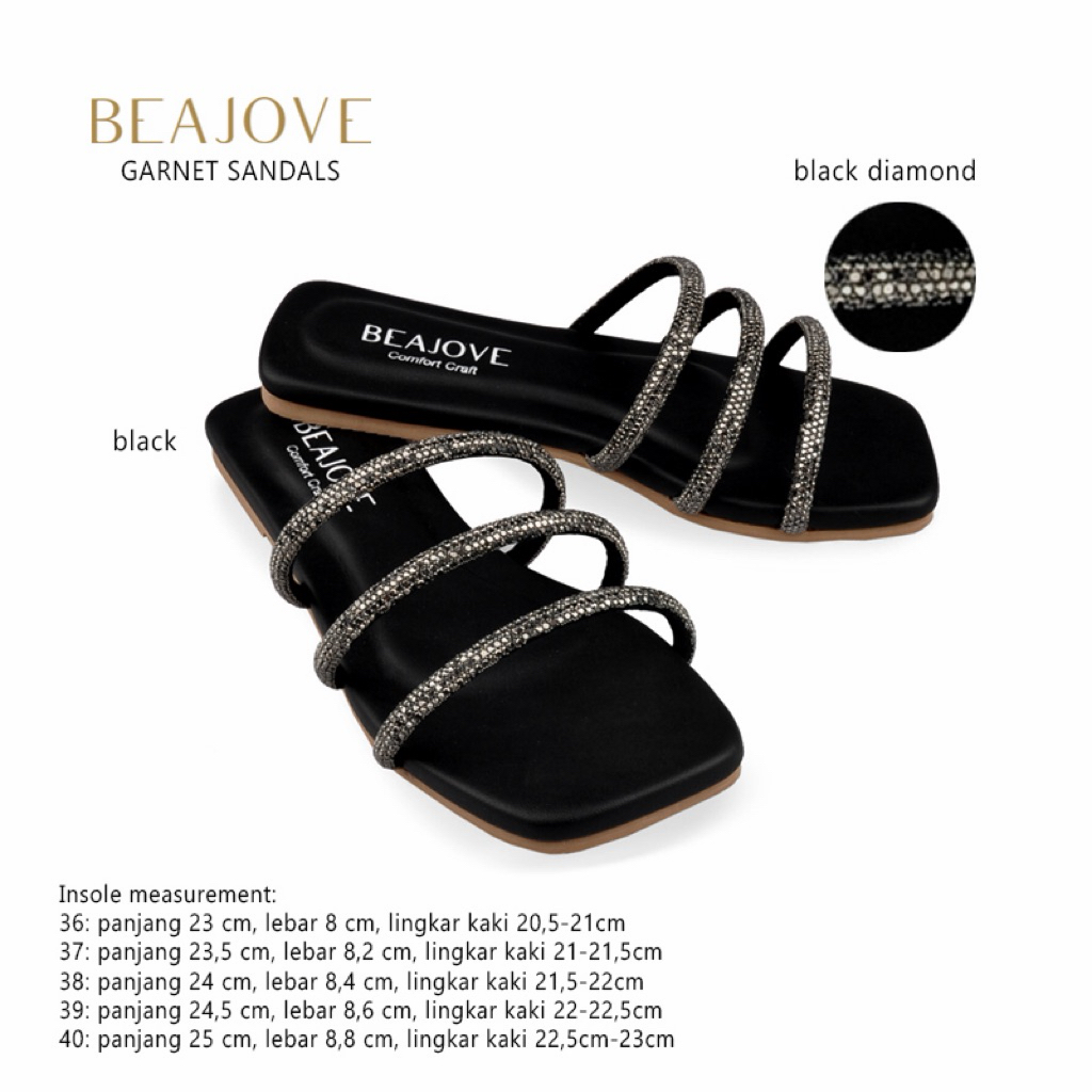 READY BEAJOVE sendal sepatu GARNET flat daily