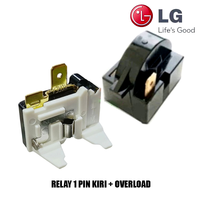 Set Relay 1 Pin Kiri + Ptc Overload Kulkas LG 1 Pintu