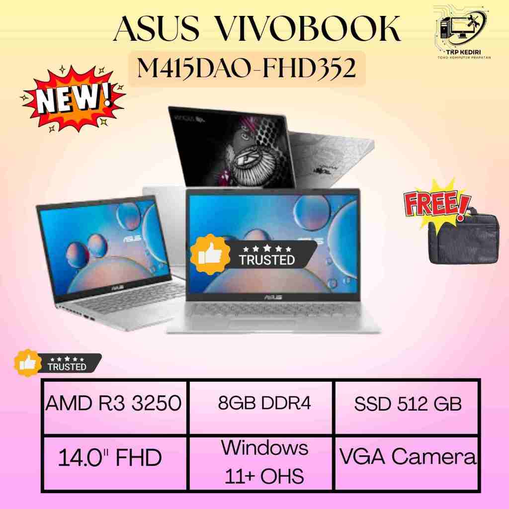 Laptop ASUS Vivobook M415DAO-FHD352 AMD R3 3250 8GB 512GB SSD FHD