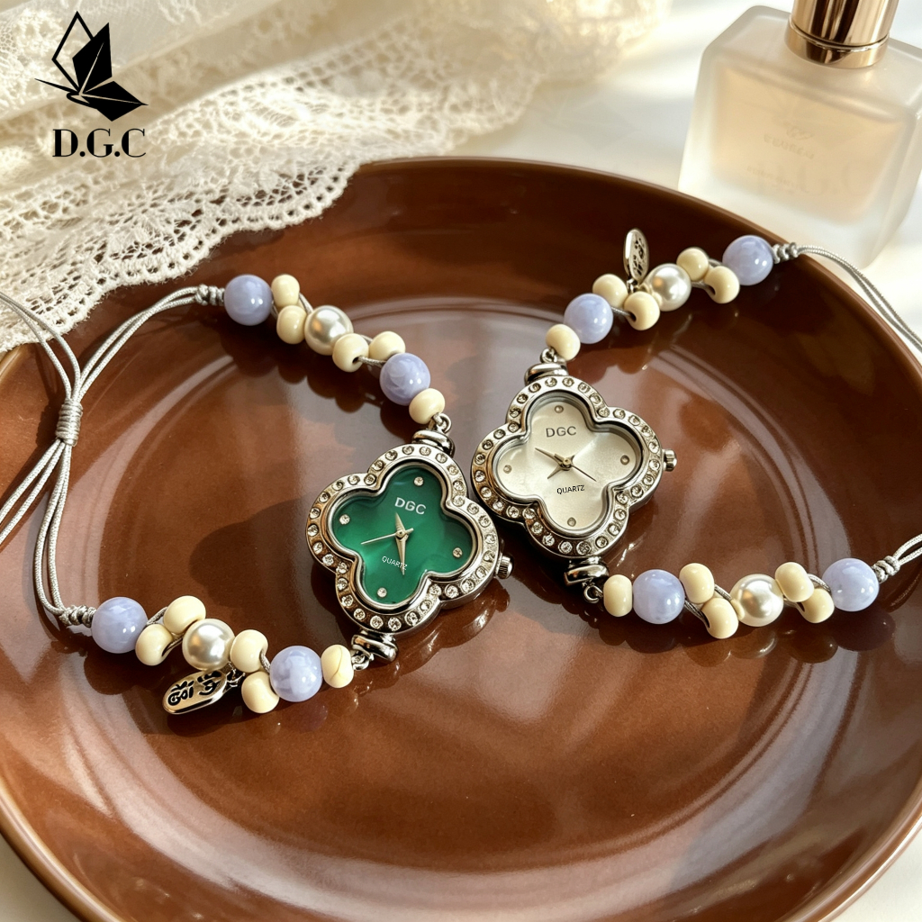 DGC 10675 Jam Tangan Wanita Dgc Tali Serut Adjustable Dial Diamond Casual Fashion Kekinian Aestetik 