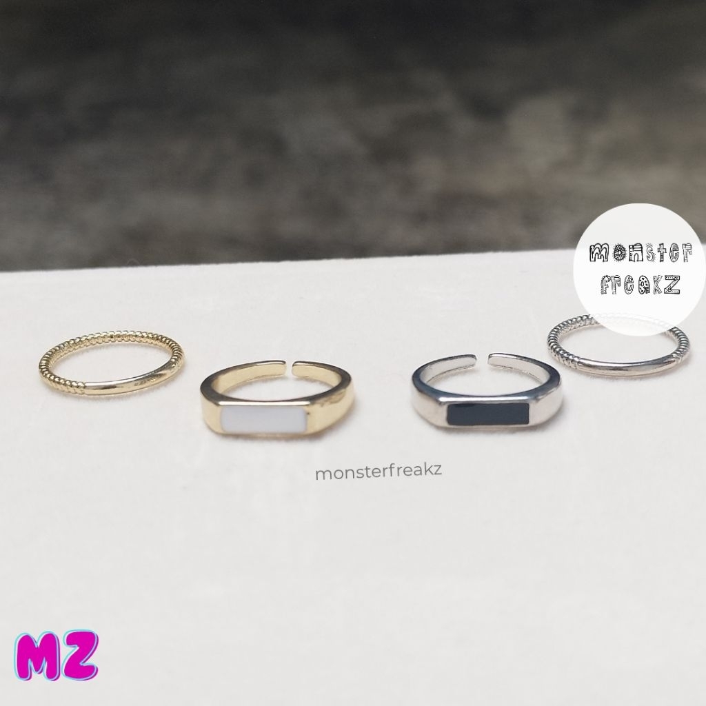 DD Retro Gold Silver Ring Set | Cincin Emas Perak Vintage, Cincin Pria Wanita, Gaya Retro Aesthetic